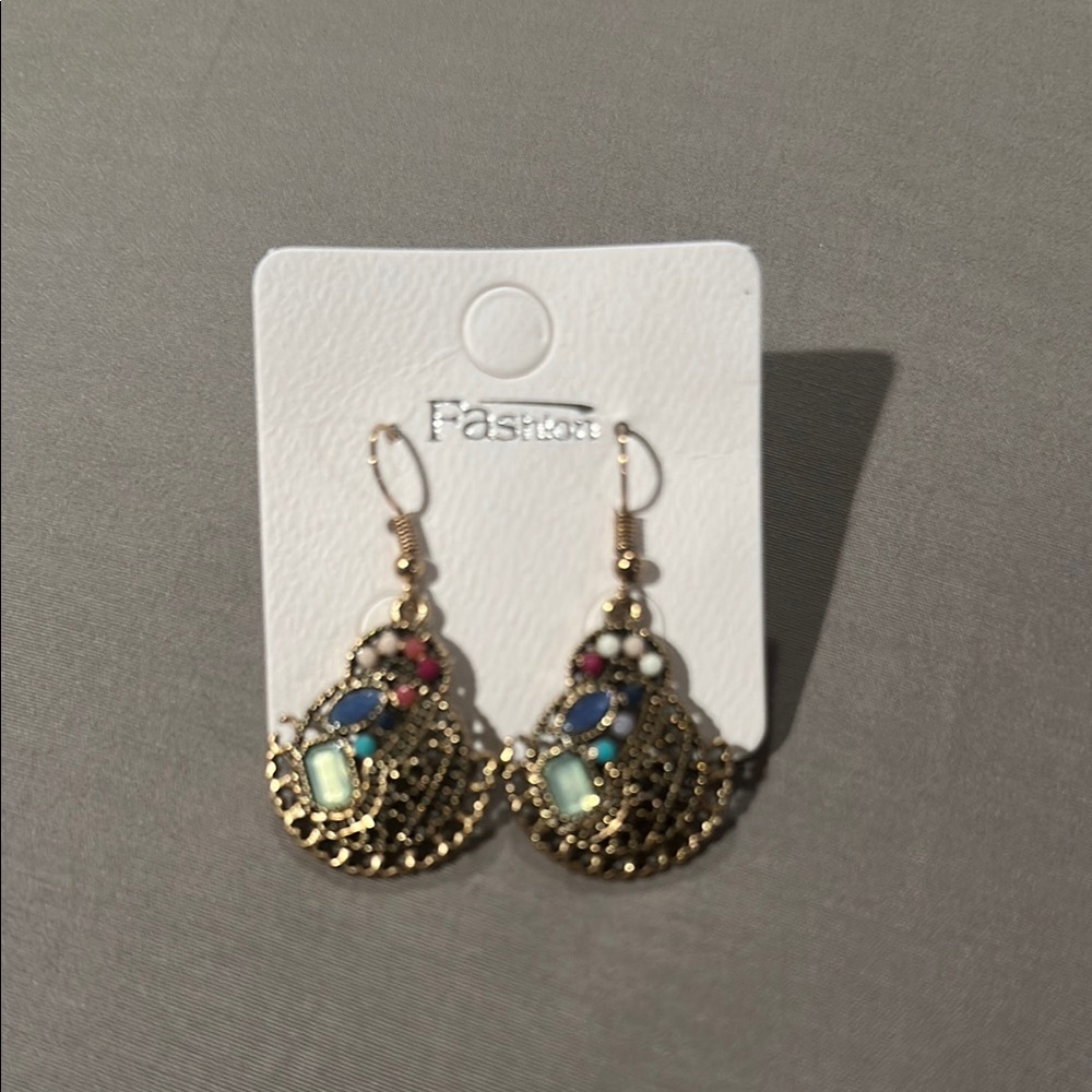Gold and Multicolor Earrings